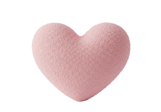Isolated Plush Pink Heart Symbolizing Love and Tenderness - Powered by Adobe
