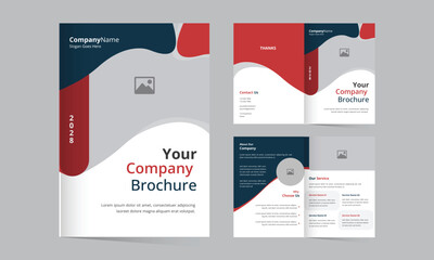 Corporate modern 4 page editable business brochure design layout