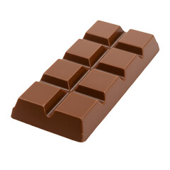 Fototapeta premium Isolated Delicious Milk Chocolate Bar Piece Transparent Background PNG
