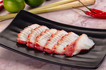 Gourmet Japanese raw octopus sashimi