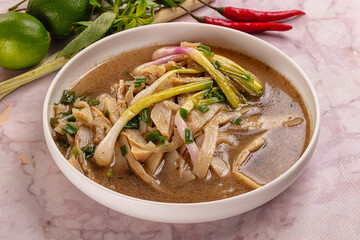 Asian Bamboo shoots traditional soup