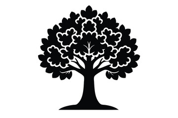 oak tree vector icon