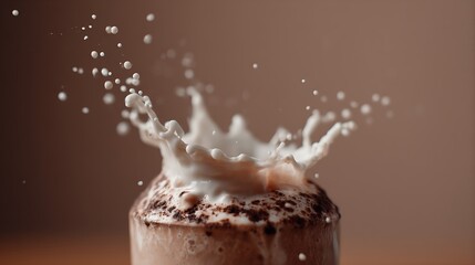 Chocolate Drink with Splashing Milk