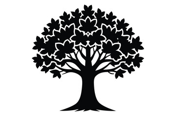 oak tree vector icon