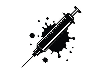 Syringe silhouette vector