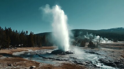 Geyser Eruption Landscape