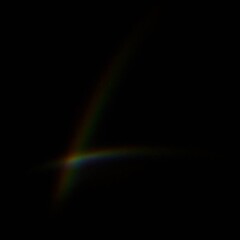A graceful, elegant rainbow in pure black, captured with long exposure photography, showcasing deep shadows and motion or light trails