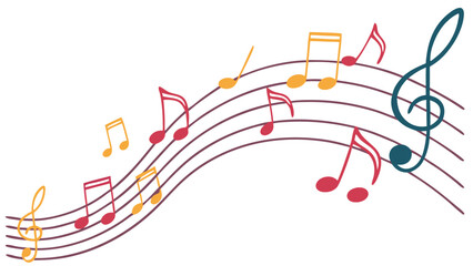 abstract music background with notes