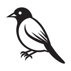 Black and White Bird Icon