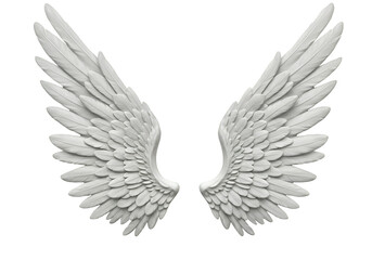 Obraz premium Illustration White Angel Wings Isolated for Decoration with Feather Design