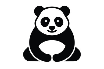 panda sitting vector icon