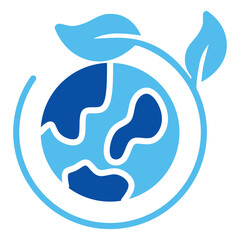 Planet Earth Icons In Blue Style, Vector Illustration