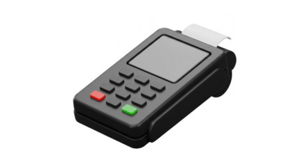 Isometric Pos Terminal Isolated on Transparent Background Render