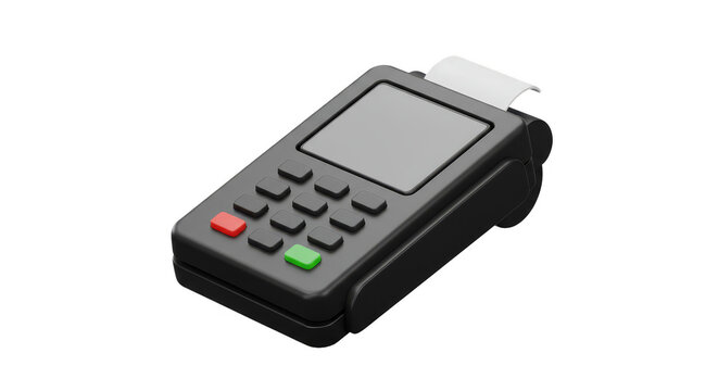 Isometric Pos Terminal Isolated on Transparent Background Render