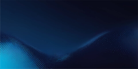 Blue abstract background with glowing lines and dynamic light waves