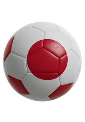 Fototapeta premium Isolated 3D Rendering of a Soccer Ball with Japan Flag on Transparent