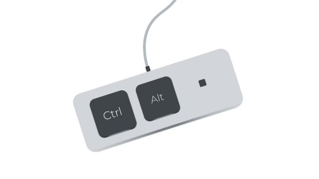 Minimalist Animation of Ctrl + Alt + Delete Keyboard Shortcut