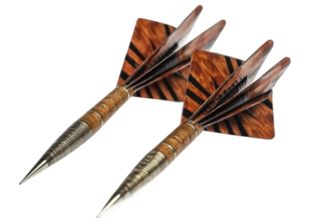 Darts in Flight Toward Target isolated on transparent background