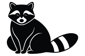 raccoon sitting vector icon