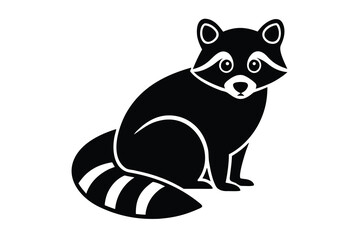 raccoon sitting vector icon