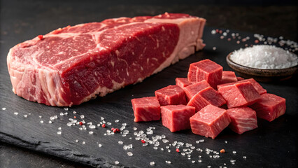 Fototapeta premium raw meat on a cutting board