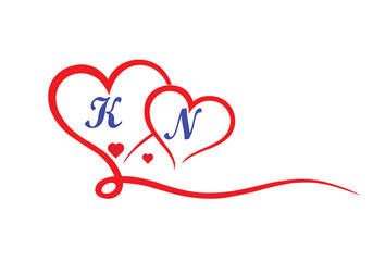 love and kn logo design 