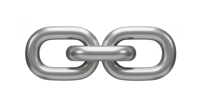 Silver Metal Connection Link Chain Strong Steel Element Illustration