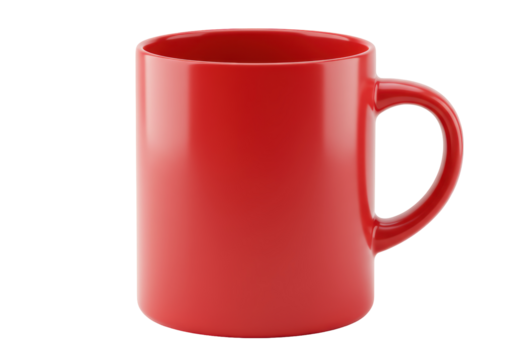 Isolated Simple Red Ceramic Mug