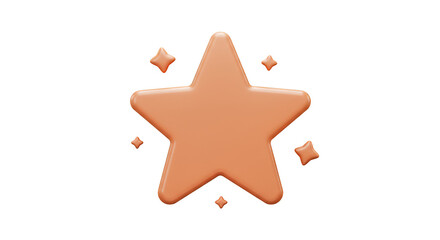 Obraz premium Star Shaped Shiny Gold Abstract 3d Render Graphic with Sparkle