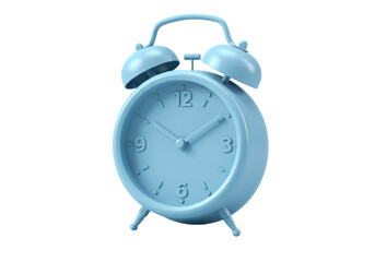 Isolated Retro Blue Alarm Clock with Bell Top