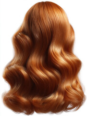 Fototapeta premium Vibrant Wavy Auburn Hair Strands on a Minimalist Background