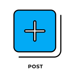 Single Icon of Social Media Apps, Icon Line Color Style