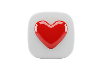 Isolated Red Heart in White Square App Icon
