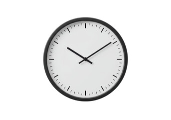 Isolated Minimalist Black and White Wall Clock