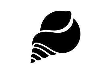 Silhouette of a spiral seashell with smooth texture