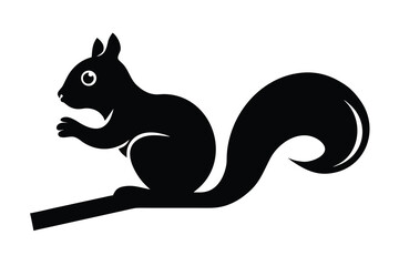squirrel on branch vector icon