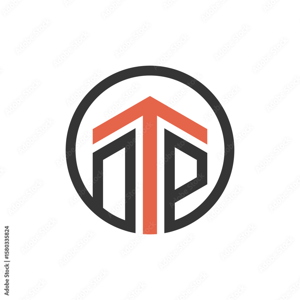 Poster a circular logo enclosing stylized letters 