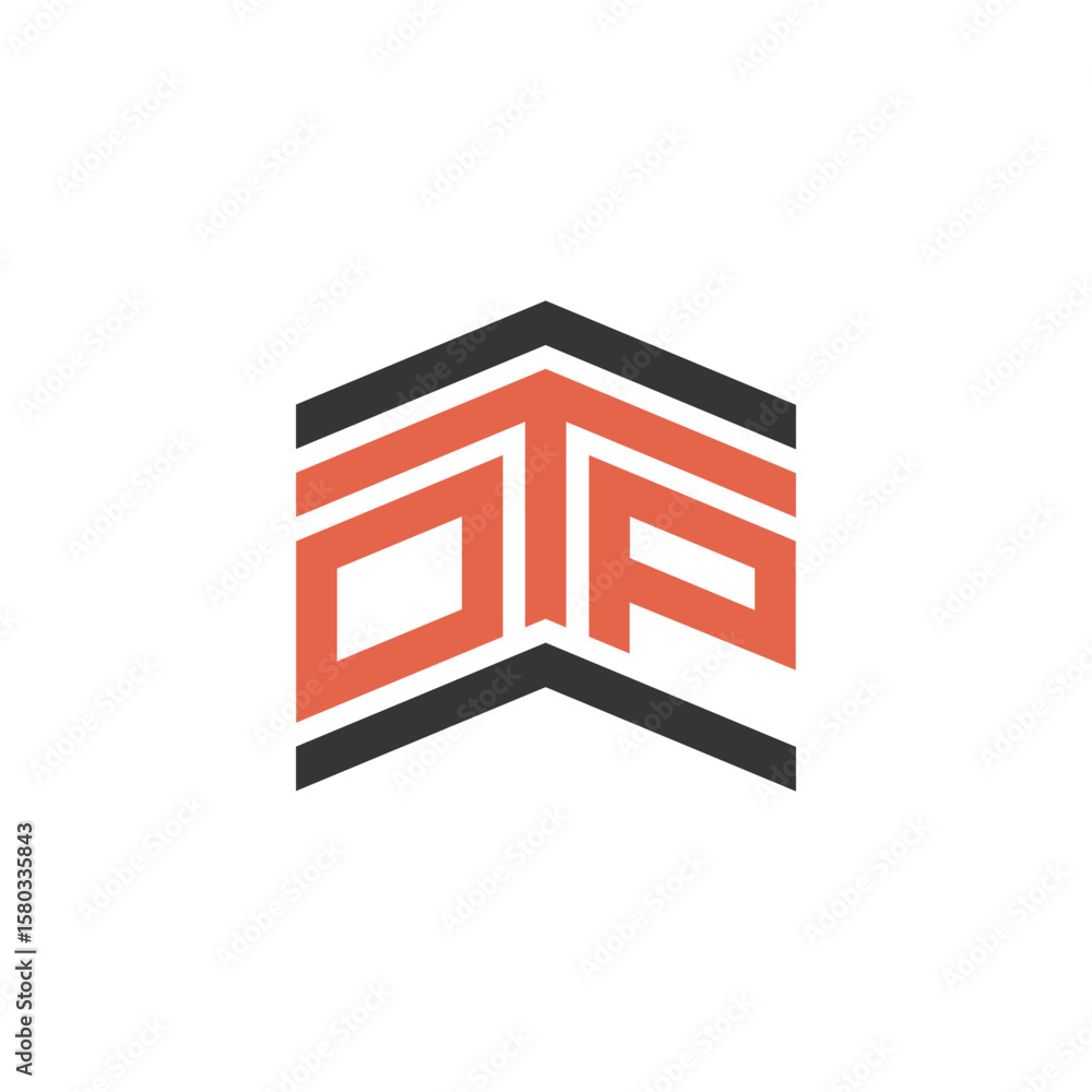 Poster an abstract upward-pointing arrow logo in black and orange, formed by parallel lines that cleverly i