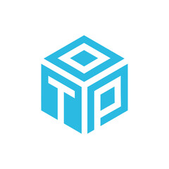 A light blue hexagonal logo, utilizing a 3D perspective to form the letters 