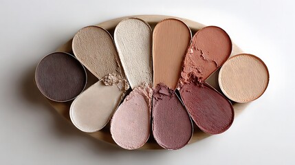 Naklejka premium Round neutral palette with beige pink hues on white 