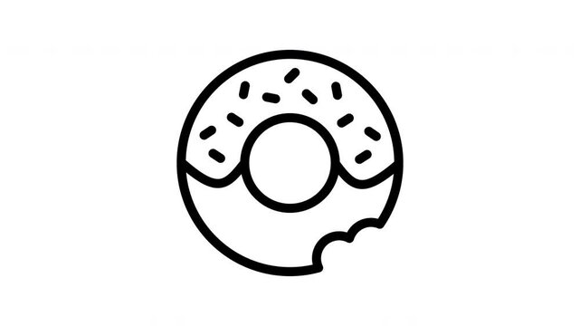 donut minimalist line animation