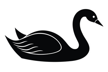 swan swimming vector icon