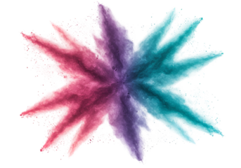 Isolated Abstract Background with Multicolor Powder Explosion on Black