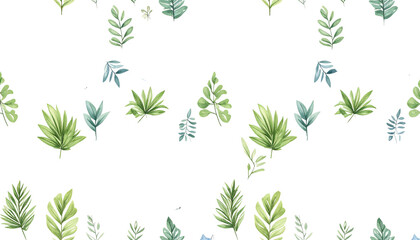 A seamless vector pattern of green bamboo leaves and branches forms a natural, decorative border