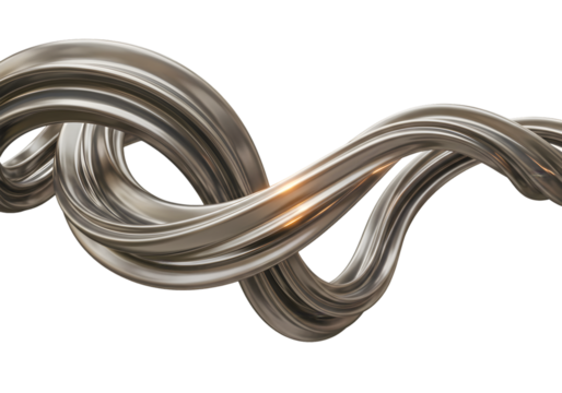 Isolated Abstract Metallic Spiral Background Design 3d Rendering Illustration