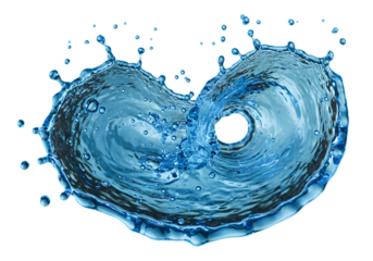 Isolated Abstract Splash of Blue Water on Transparent Background