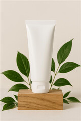 White  cream isolated  bottle by Ai