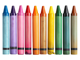 A captivating display of crayons, each a beacon of color and creativity, lined up to showcase the brilliance of the artist’s toolkit. 