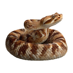 Fototapeta premium Captivating Patterns of a Coiled Snake on a white background.