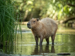 Capybara in its Natural Habitat: A Stunning Wildlife Photograph